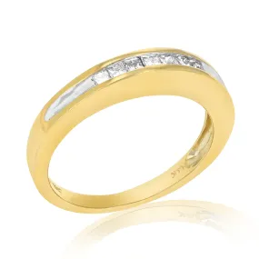 0.25 cttw Diamond Princess Wedding Band in 14K Yellow Gold