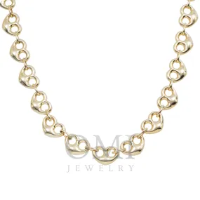 10K GOLD 12.77MM HOLLOW PUFFED HEART SHAPE CHAIN