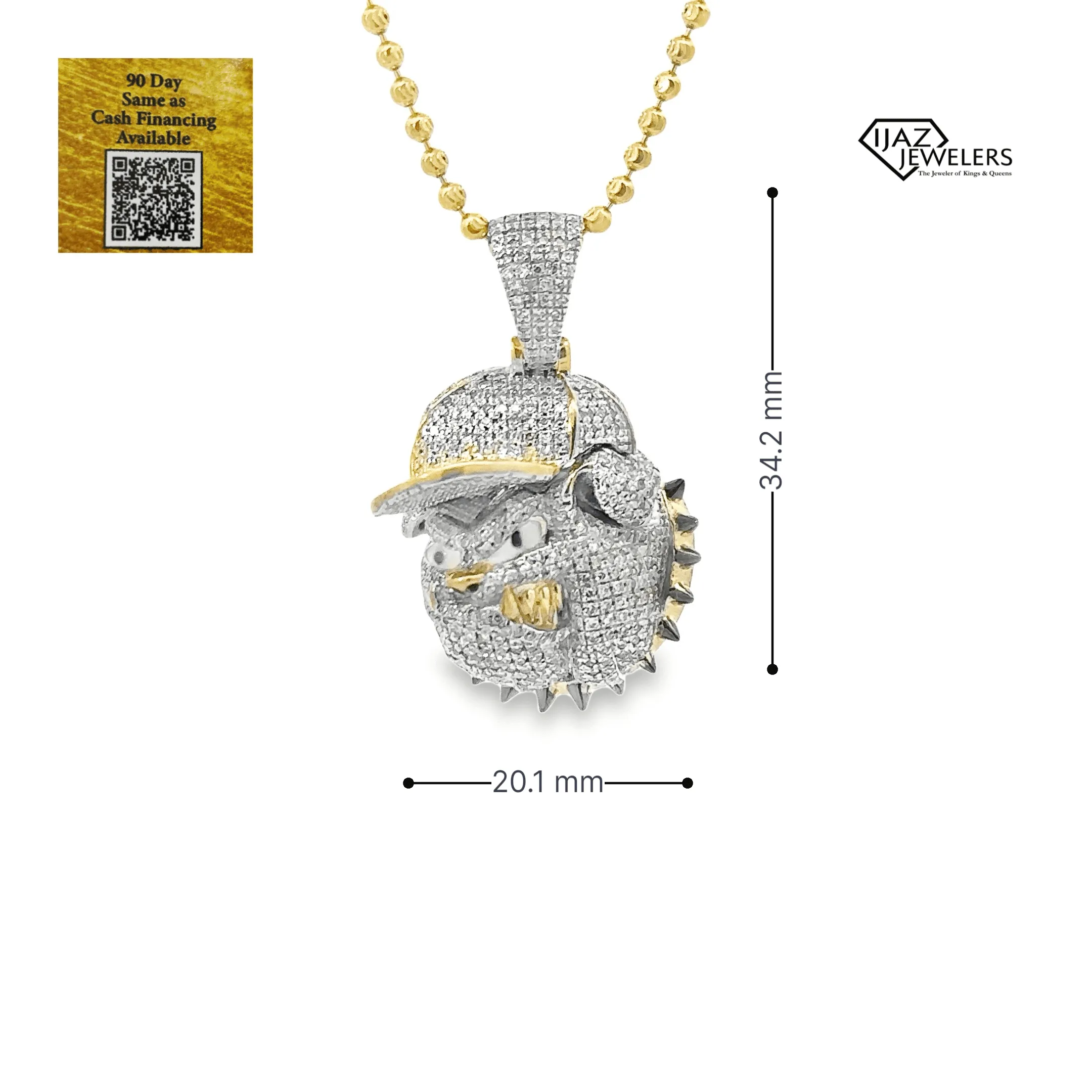 10K Gold 1.28 CTW Diamond Bulldog Charm