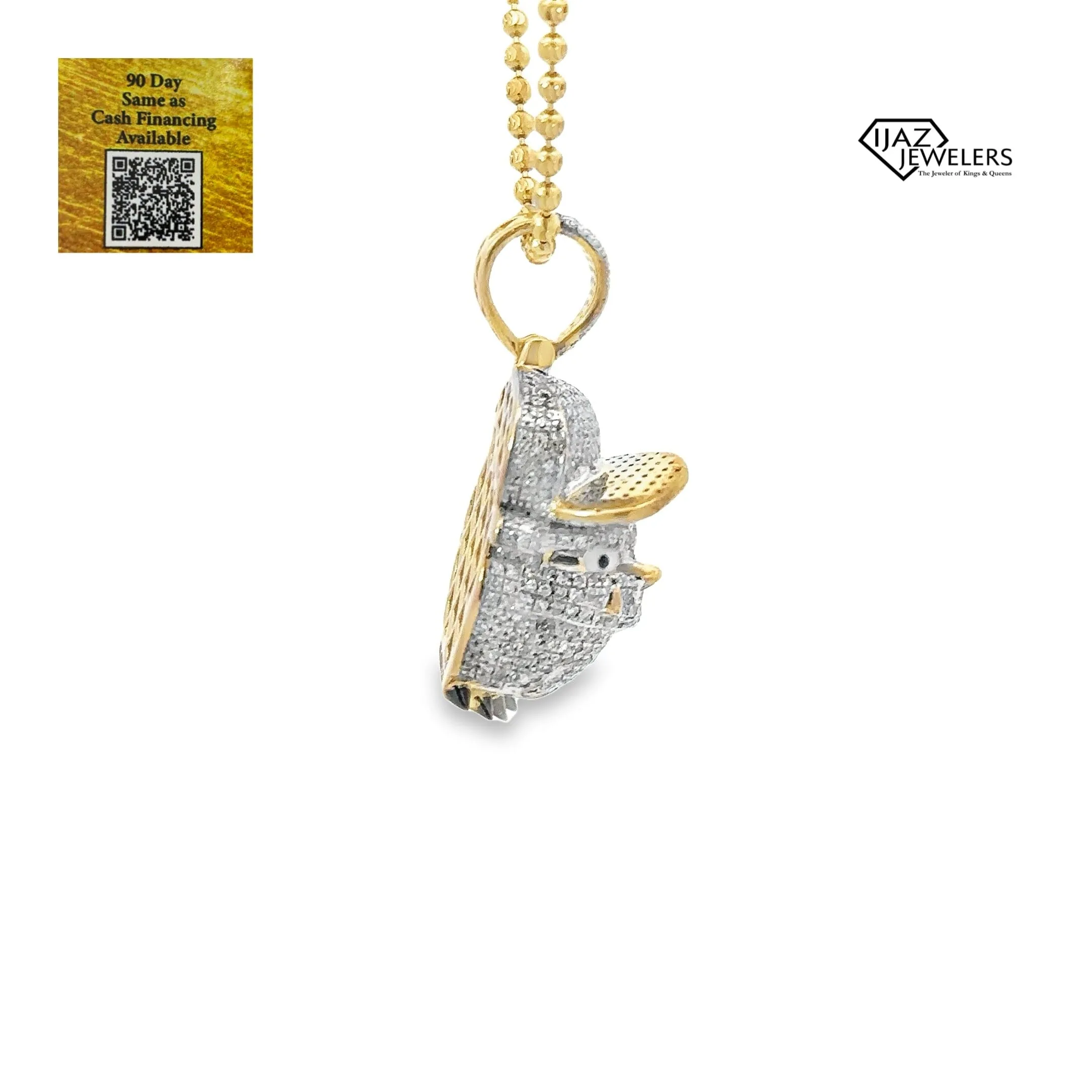 10K Gold 1.28 CTW Diamond Bulldog Charm