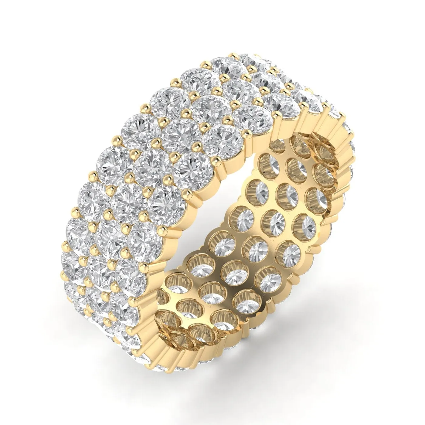 14K & 18K Gold Band of Diamond Eternity Ring, Lab Grown 8.1 ct