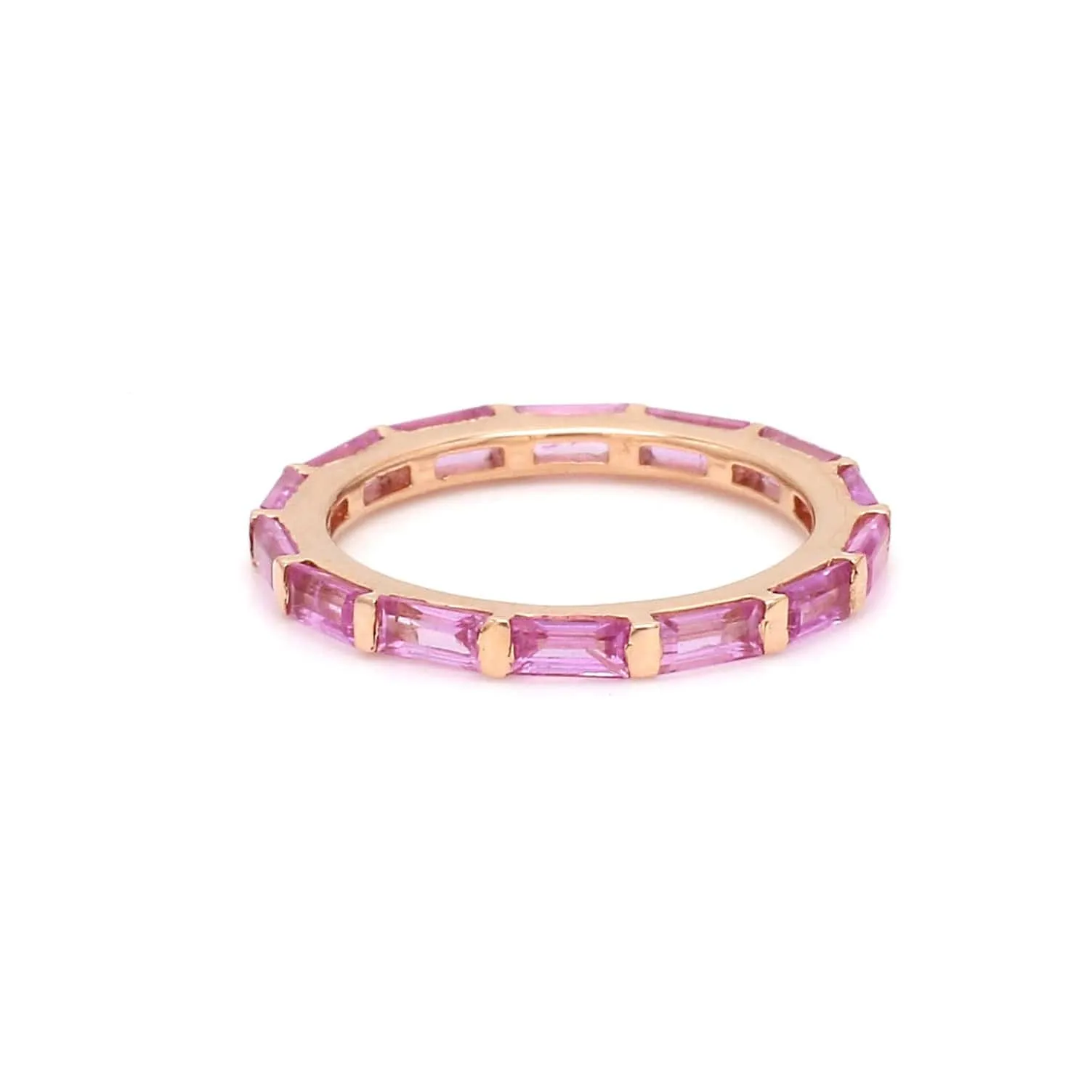 14K & 18K Gold East West Pink Sapphire Eternity Ring