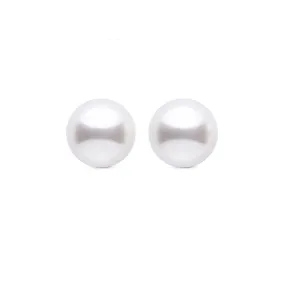 18K Gold Top Grade? Edison White Pearl Stud Earrings KE00020