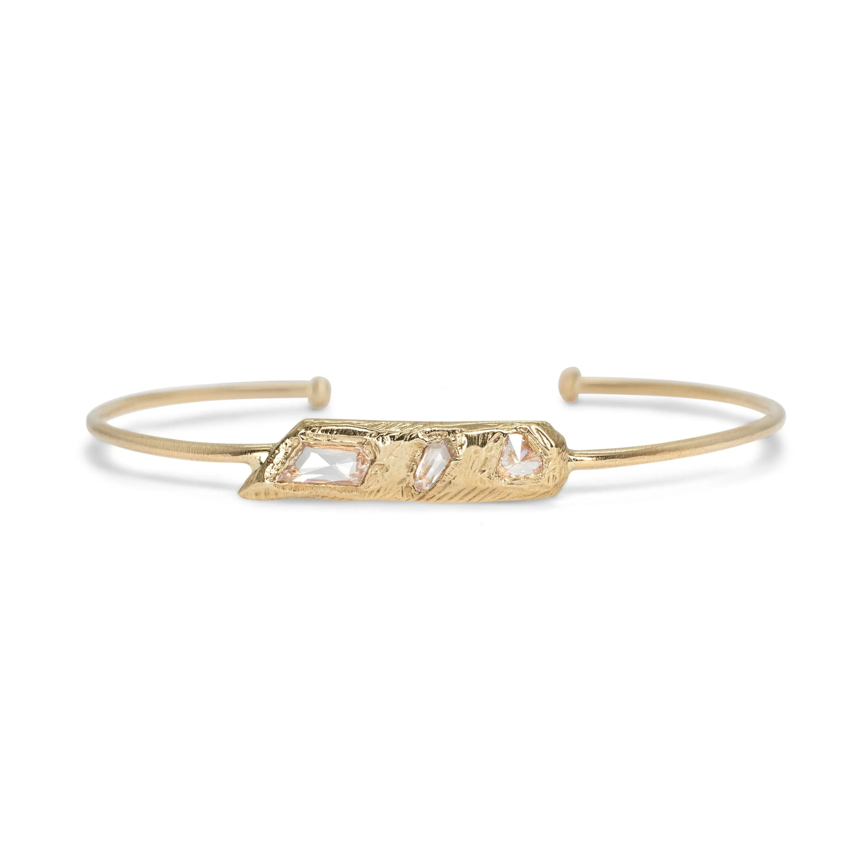 18KT Three Diamond Cuff Bracelet