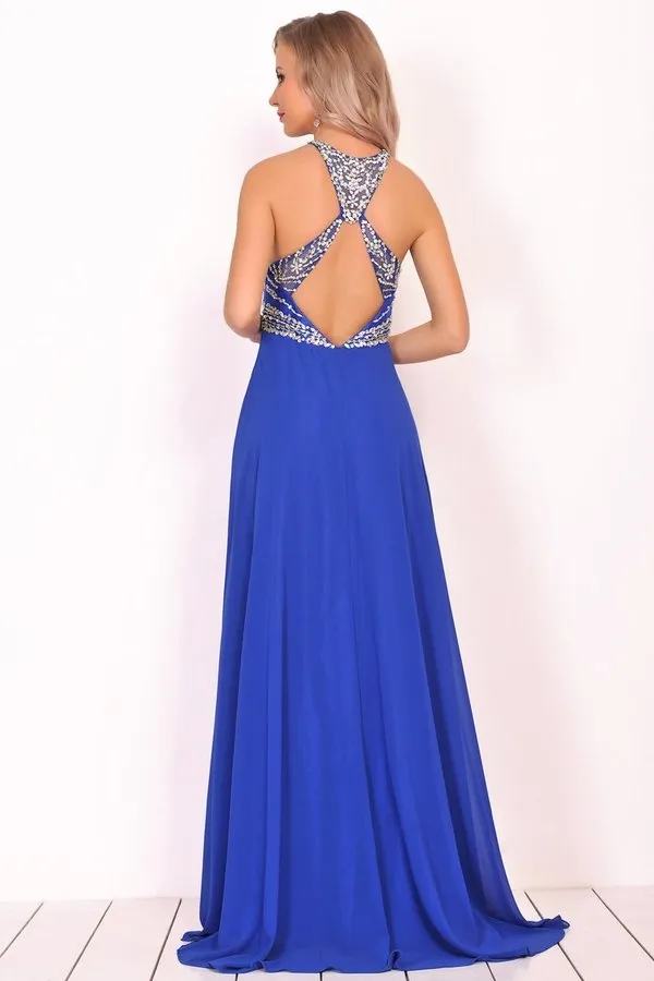 2024 Prom Dresses A Line Scoop Open Back Chiffon P5JX57KS