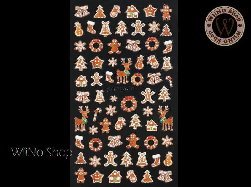 3D Gingerbread Adhesive Nail Art Sticker - 1 pc (5D-K099)