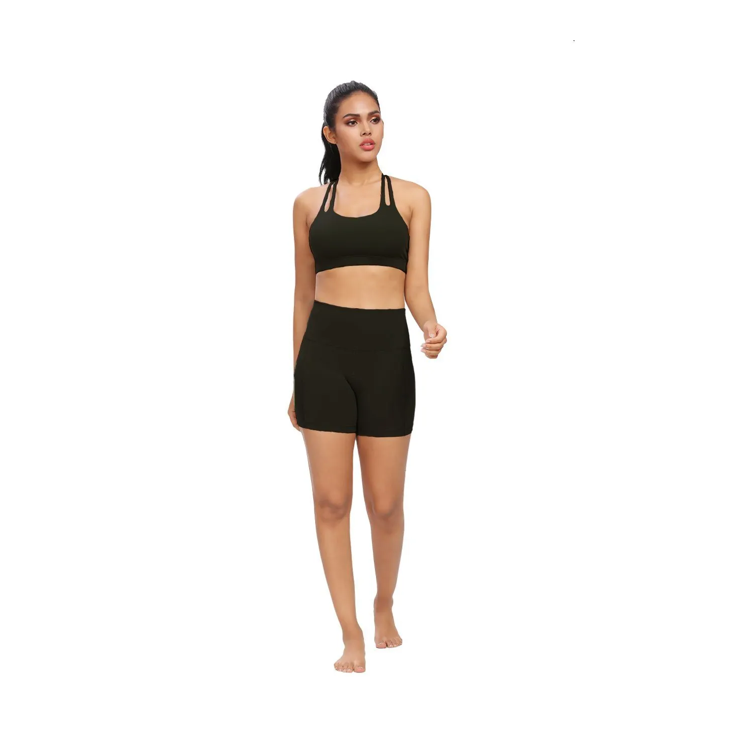 4.5" Inseam Shorts Mid-Waist Seamless Waisted