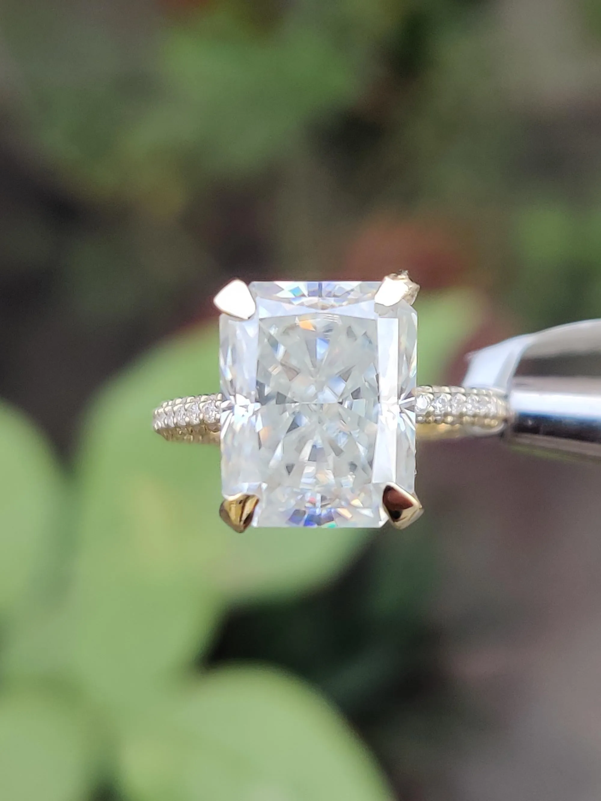 5.00ct Radiant cut Moissanite Engagement ring