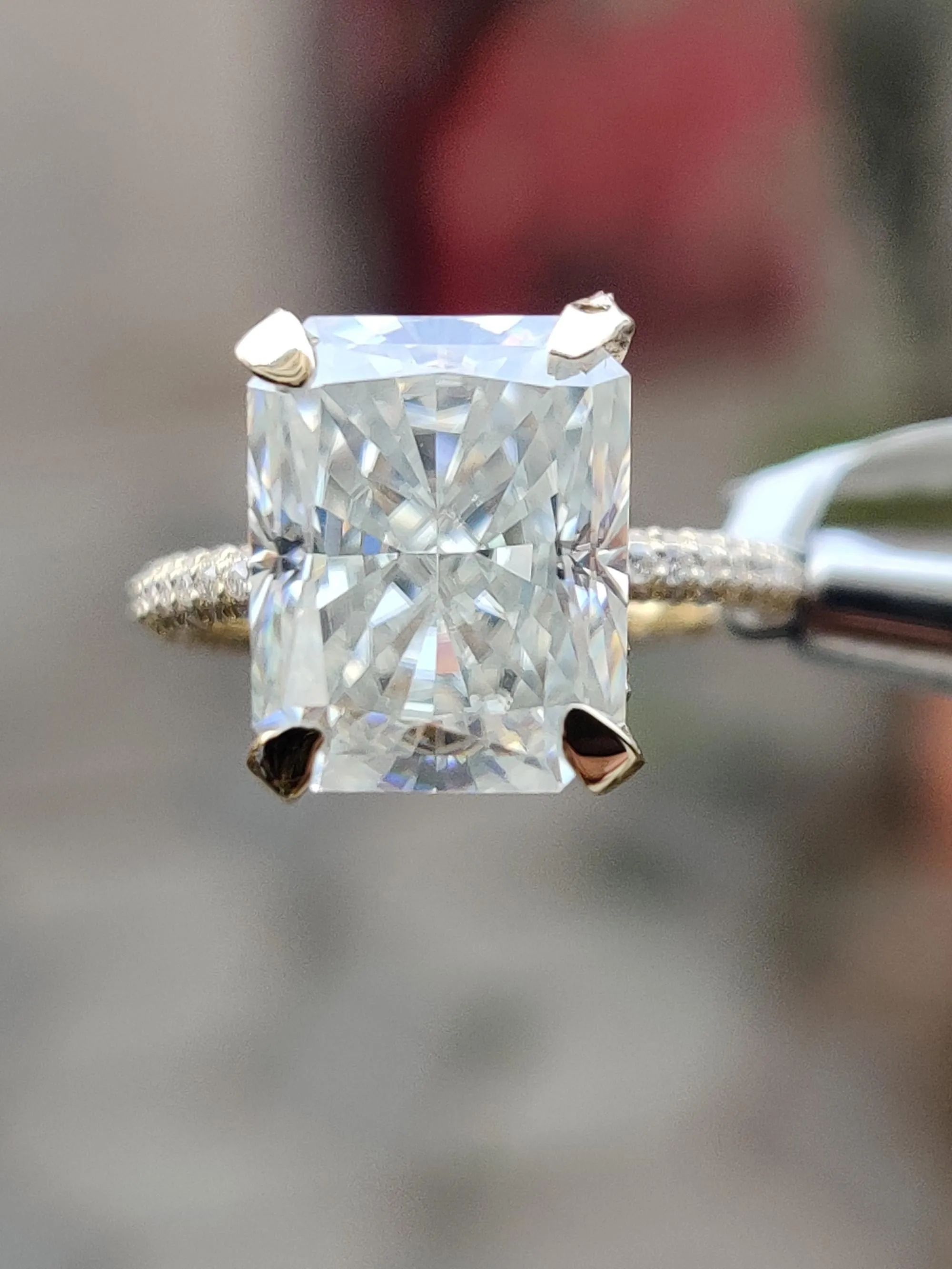 5.00ct Radiant cut Moissanite Engagement ring