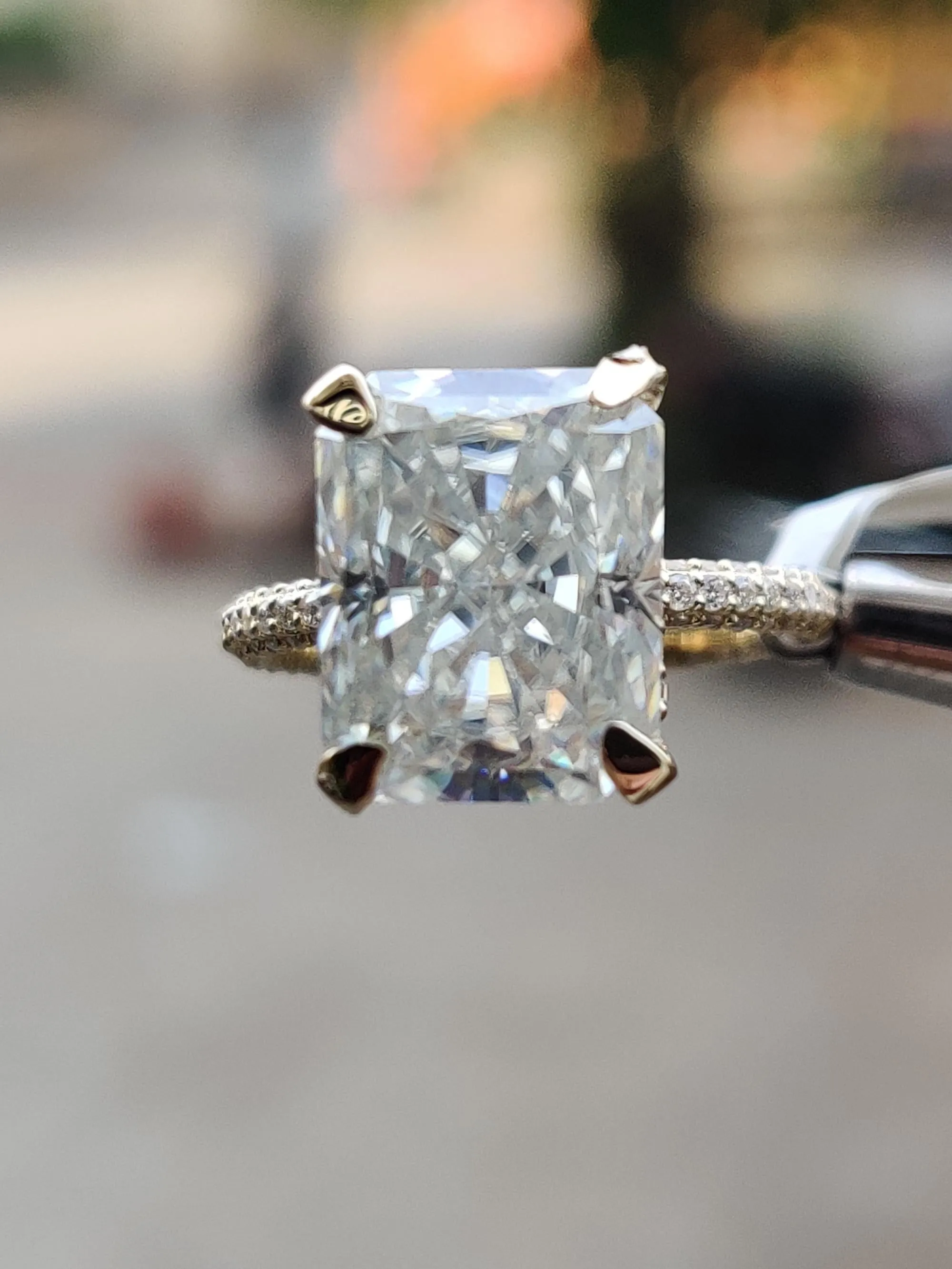 5.00ct Radiant cut Moissanite Engagement ring