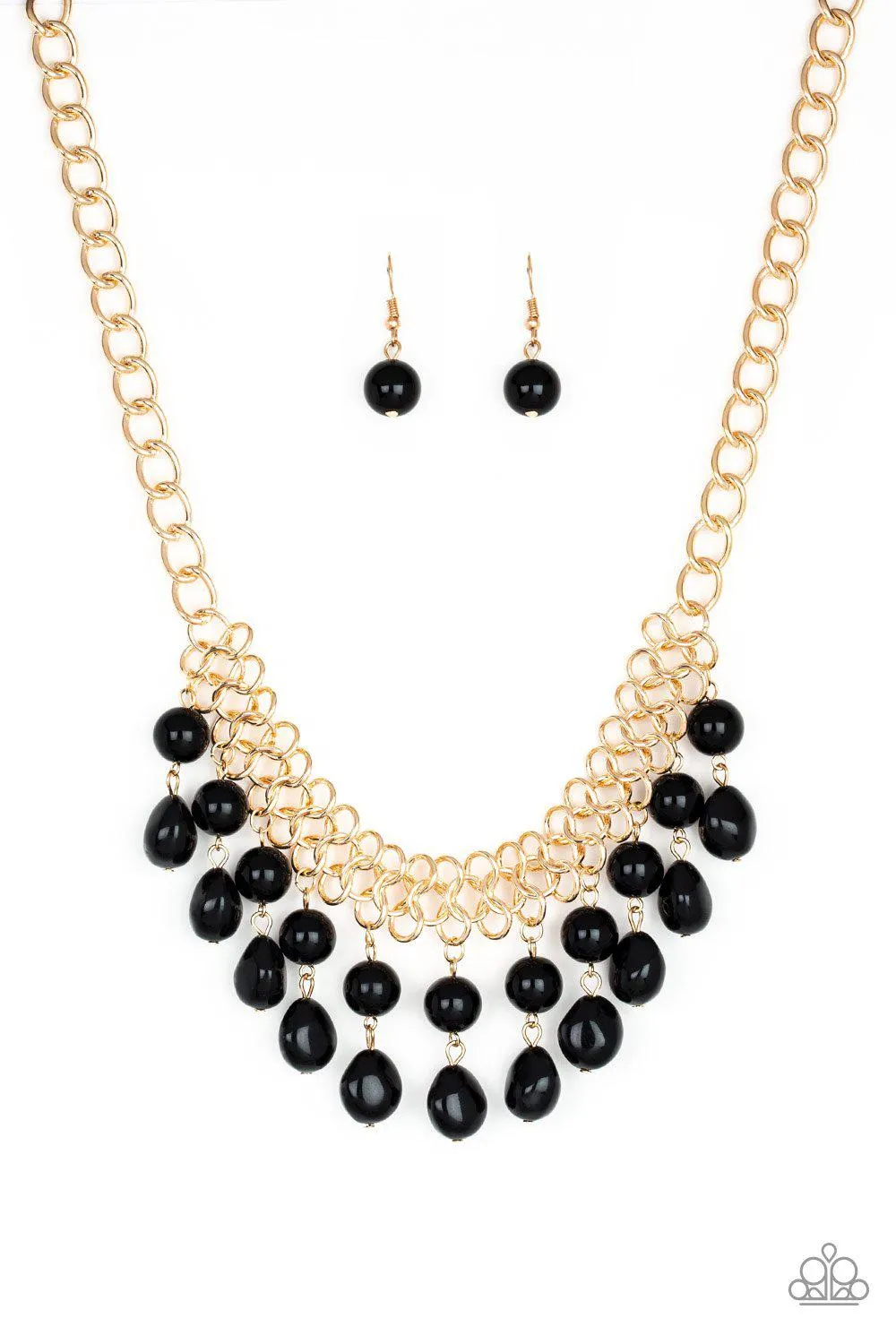 5th Avenue Fleek Black and Gold Necklace - Paparazzi Accessories