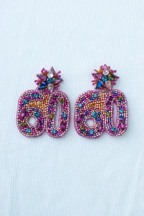 60th Birthday Beaded Earrings