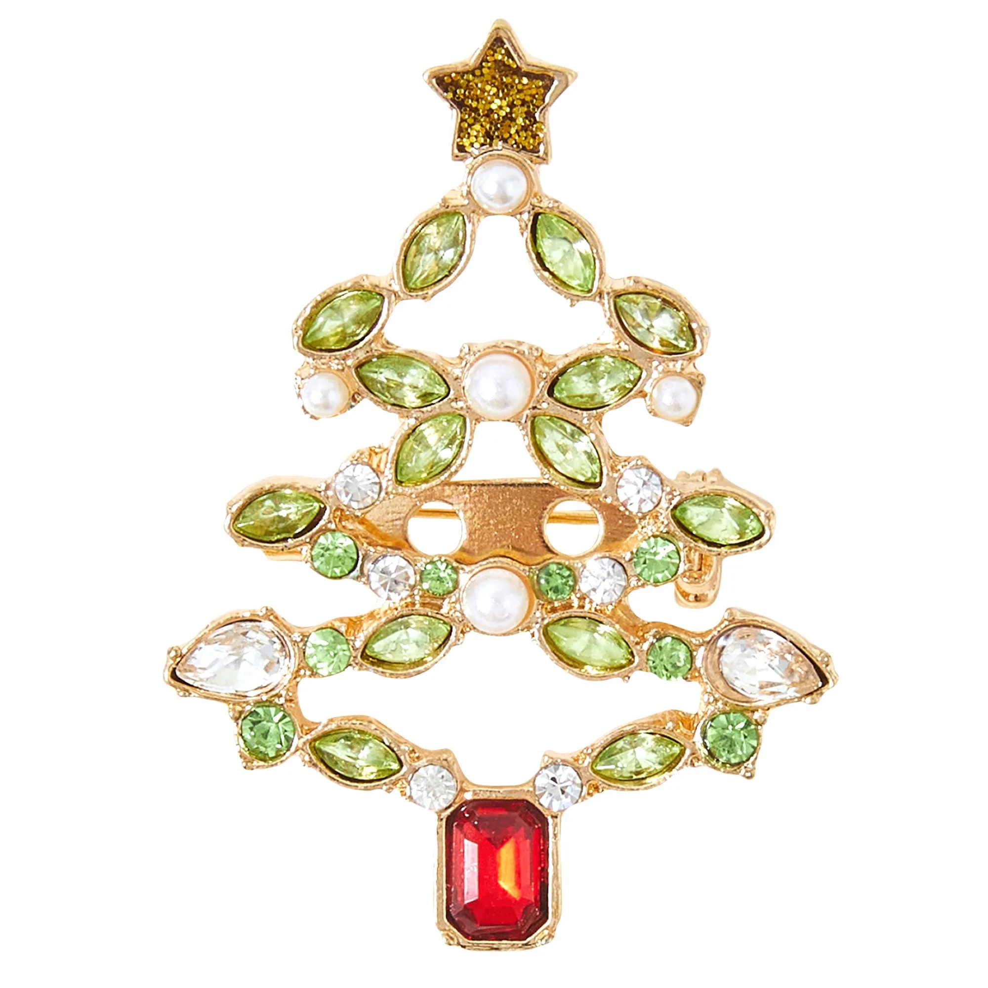 Accessorize London Women's Christmas Tree Brooch