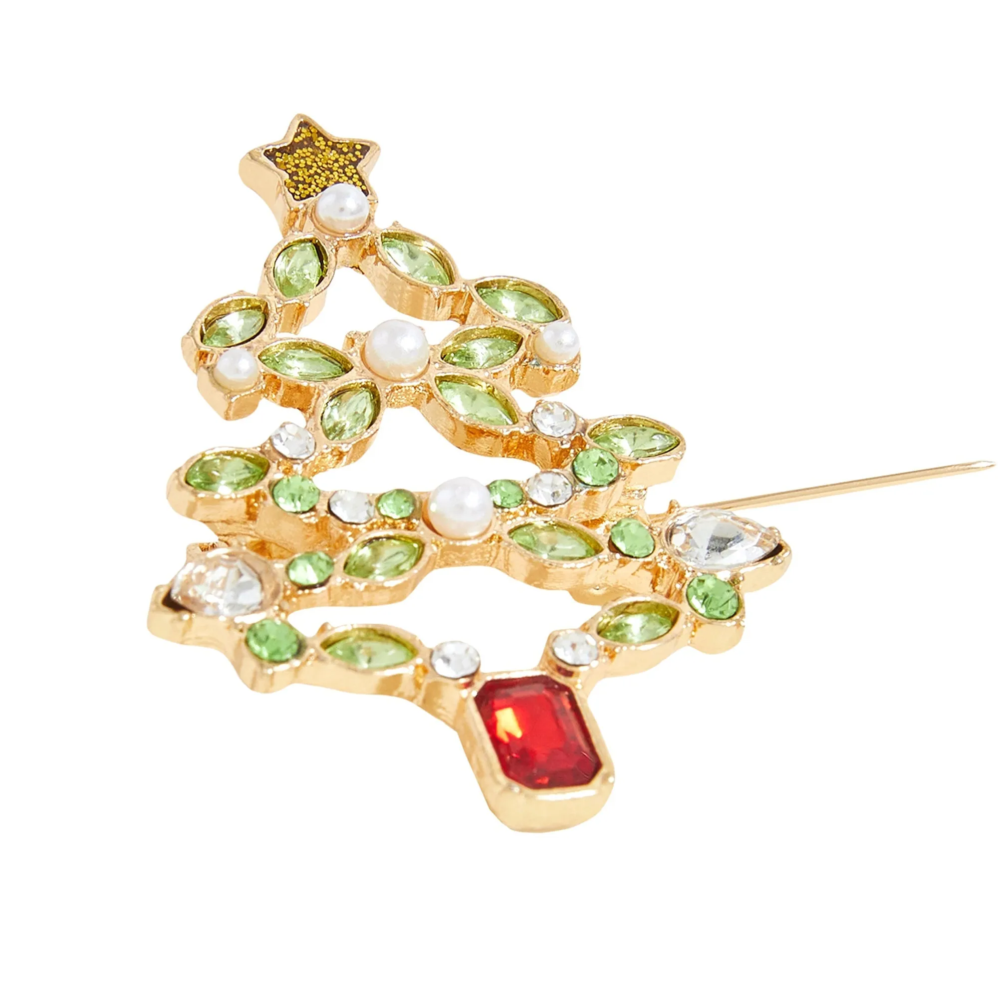 Accessorize London Women's Christmas Tree Brooch