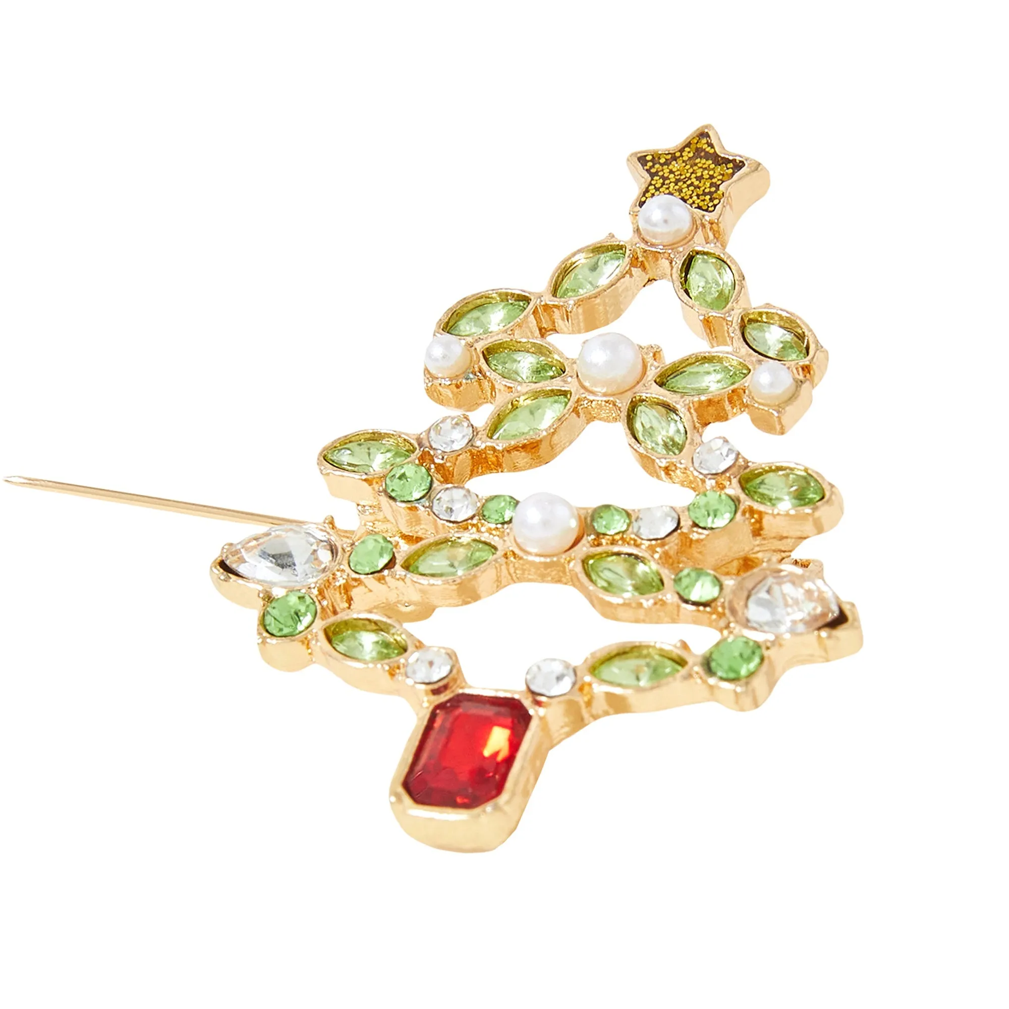 Accessorize London Women's Christmas Tree Brooch