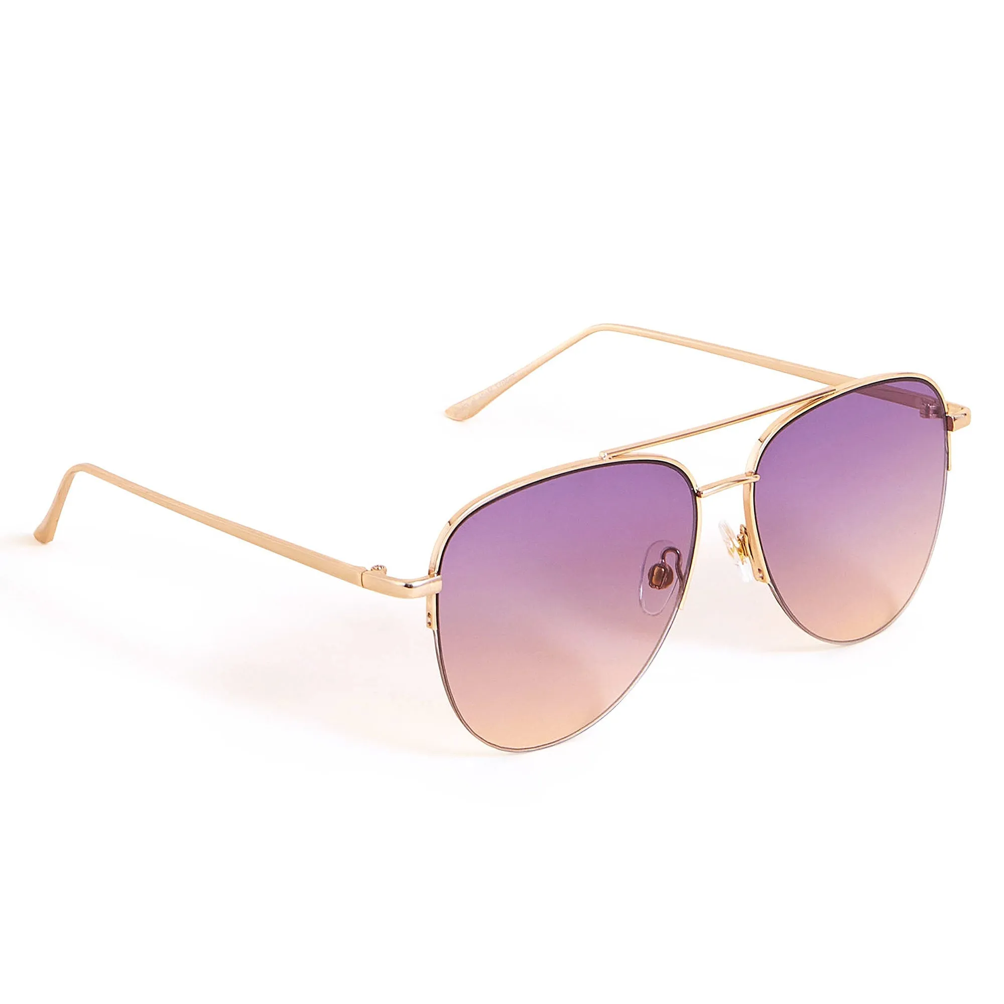 Accessorize London Women's Purple Half Frame Aviator Sunglasses