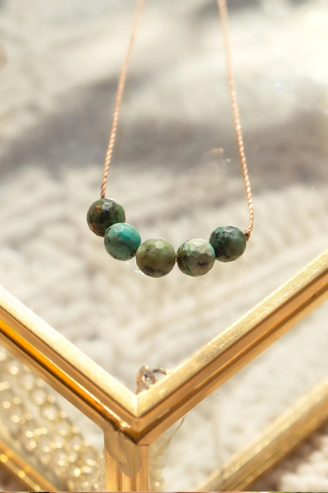 African Turquoise Intention Necklace for Growth