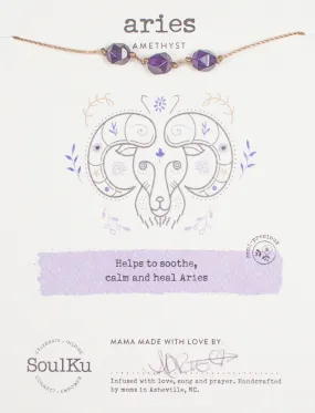 Amethyst Zodiac Necklace for Aries | 3/21 - 4/19