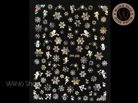 Angel Snowflake Silver Holographic Adhesive Nail Art Sticker - 1 pc (DH-190)