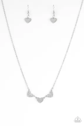 Another Love Story Silver Filigree Heart Necklace - Paparazzi Accessories