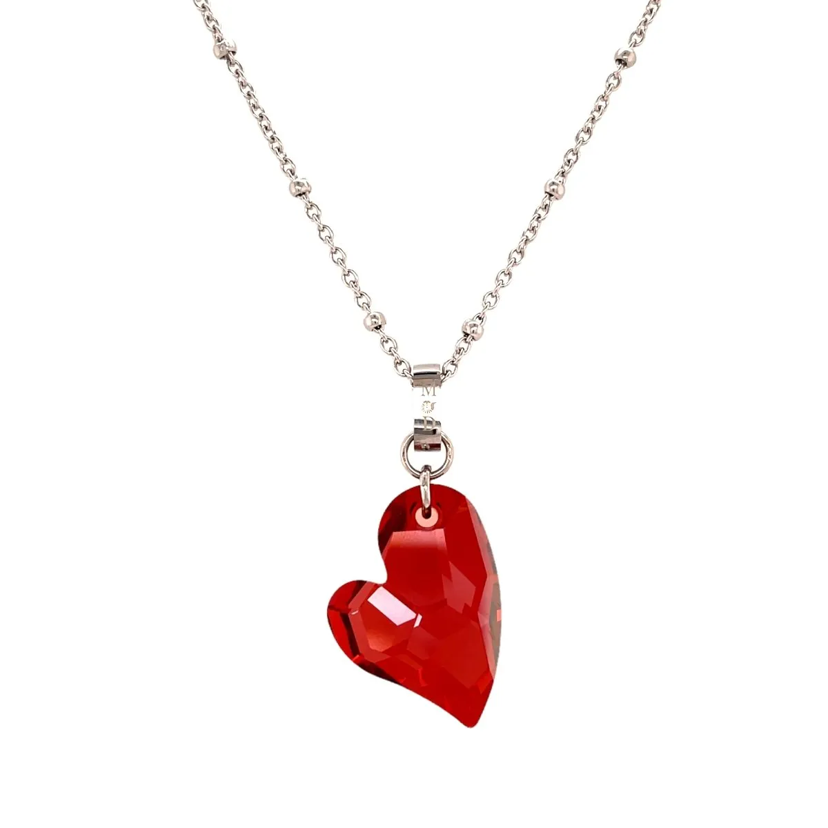 Ari Medium Cupid Crystal Heart Necklace