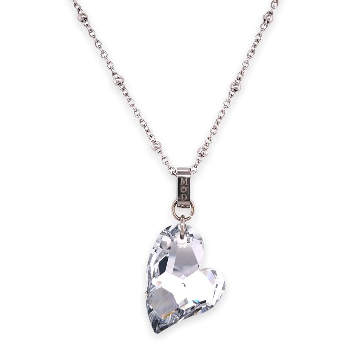 Ari Medium Cupid Crystal Heart Necklace