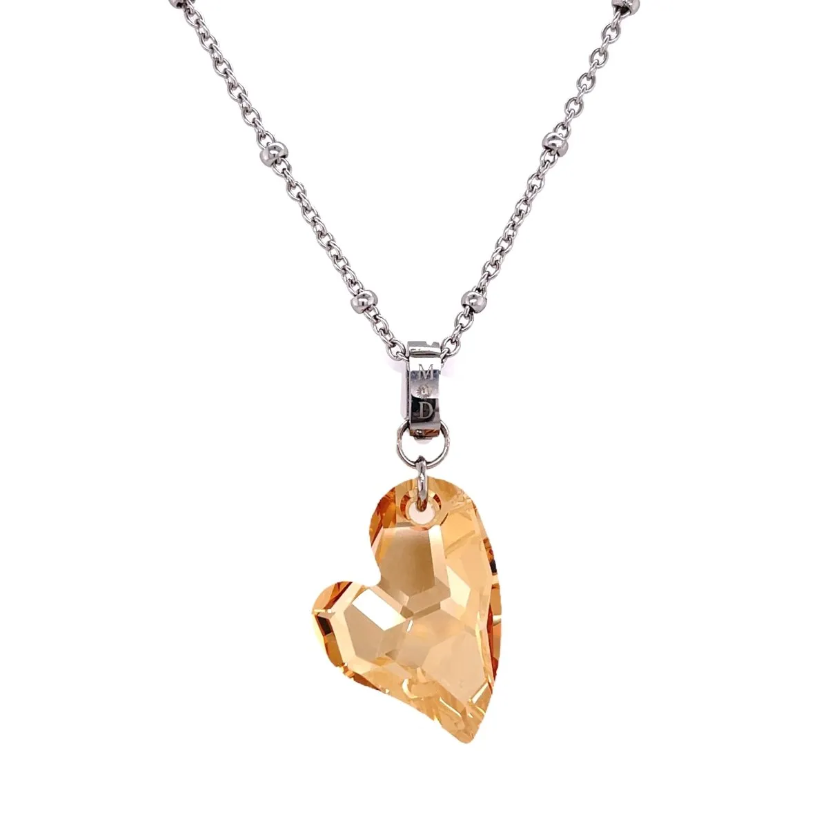 Ari Medium Cupid Crystal Heart Necklace