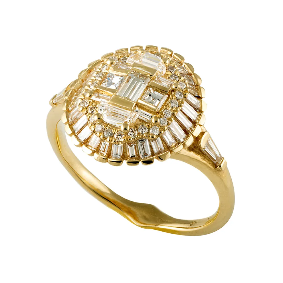 Art Deco Lions Mane Diamond Ring