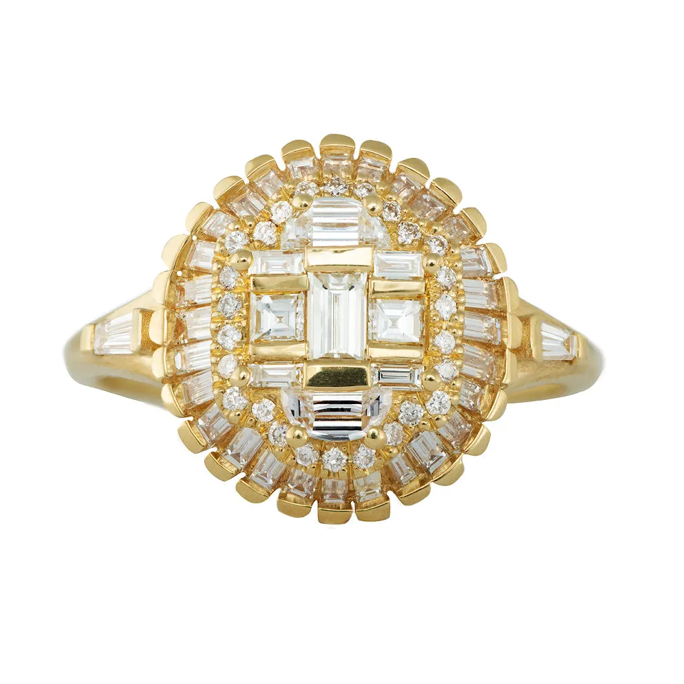 Art Deco Lions Mane Diamond Ring