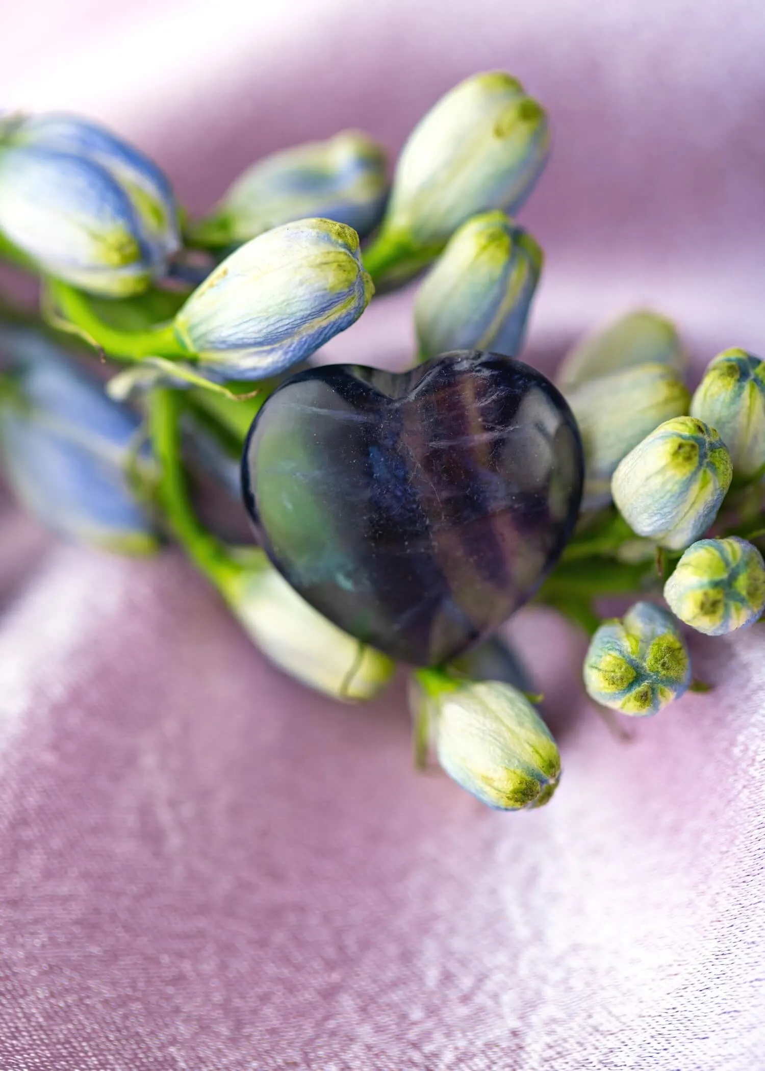 Banded Fluorite Mini Heart for Positivity