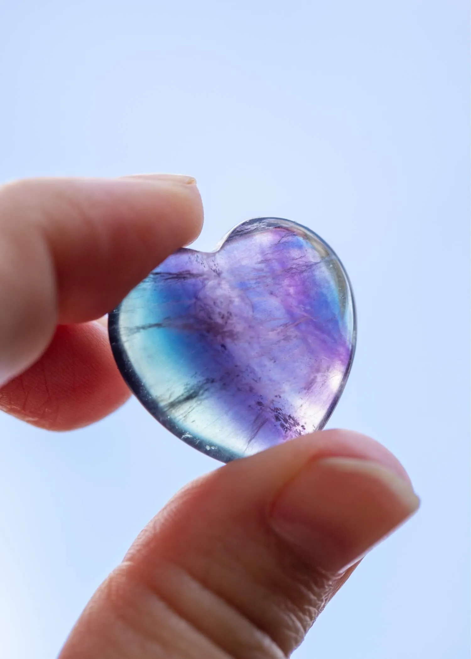 Banded Fluorite Mini Heart for Positivity