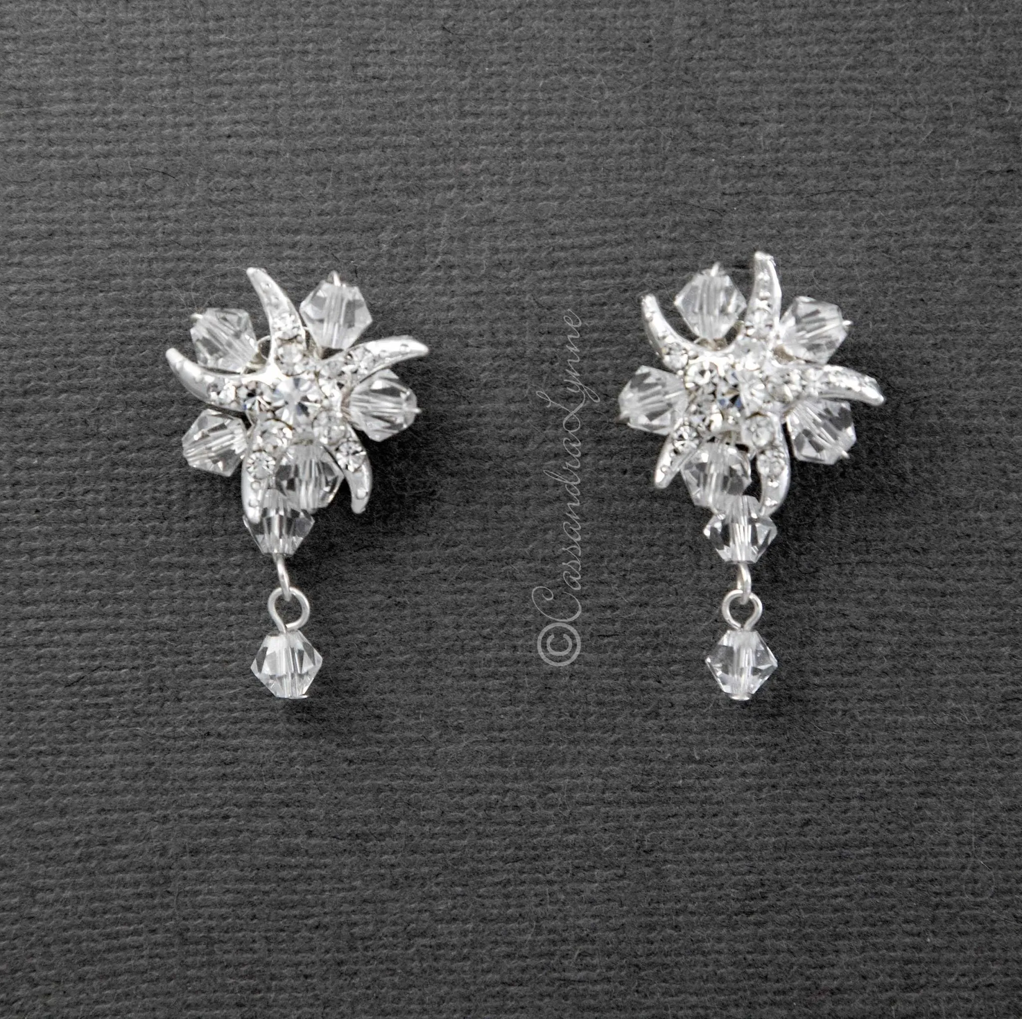 Beach Bride Crystal and Starfish Earrings