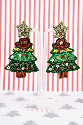 Beaded Christmas earrings