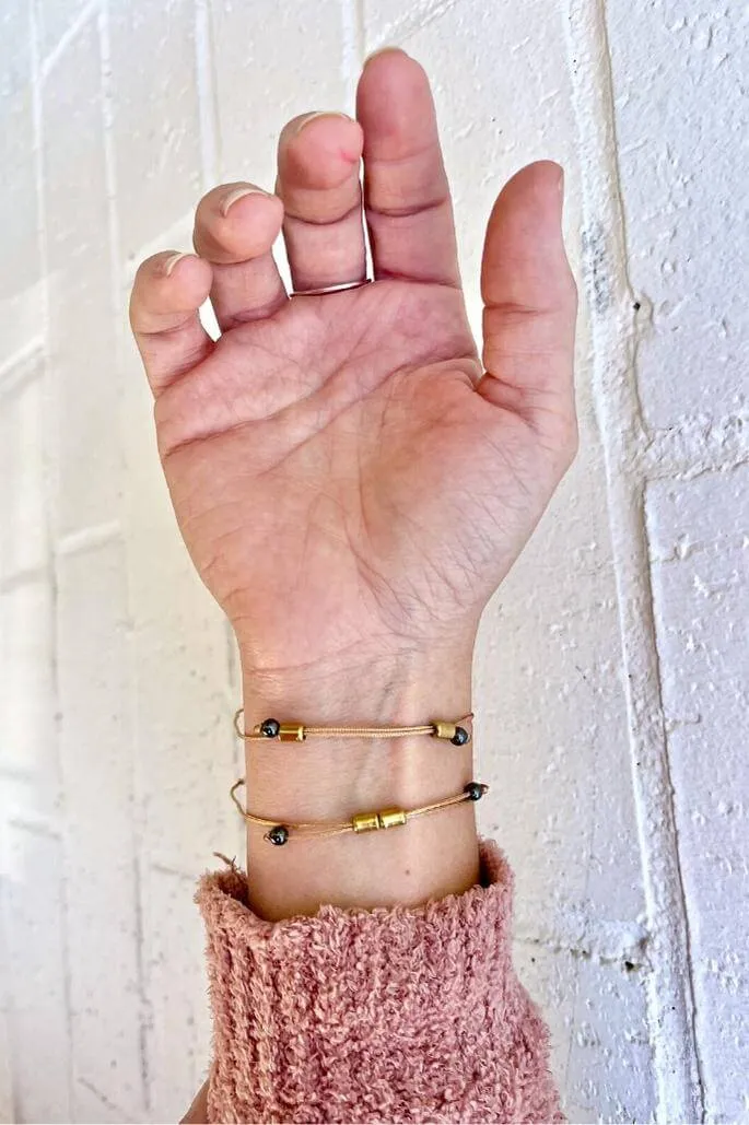 Black Onyx All One Bracelet for Stress Relief