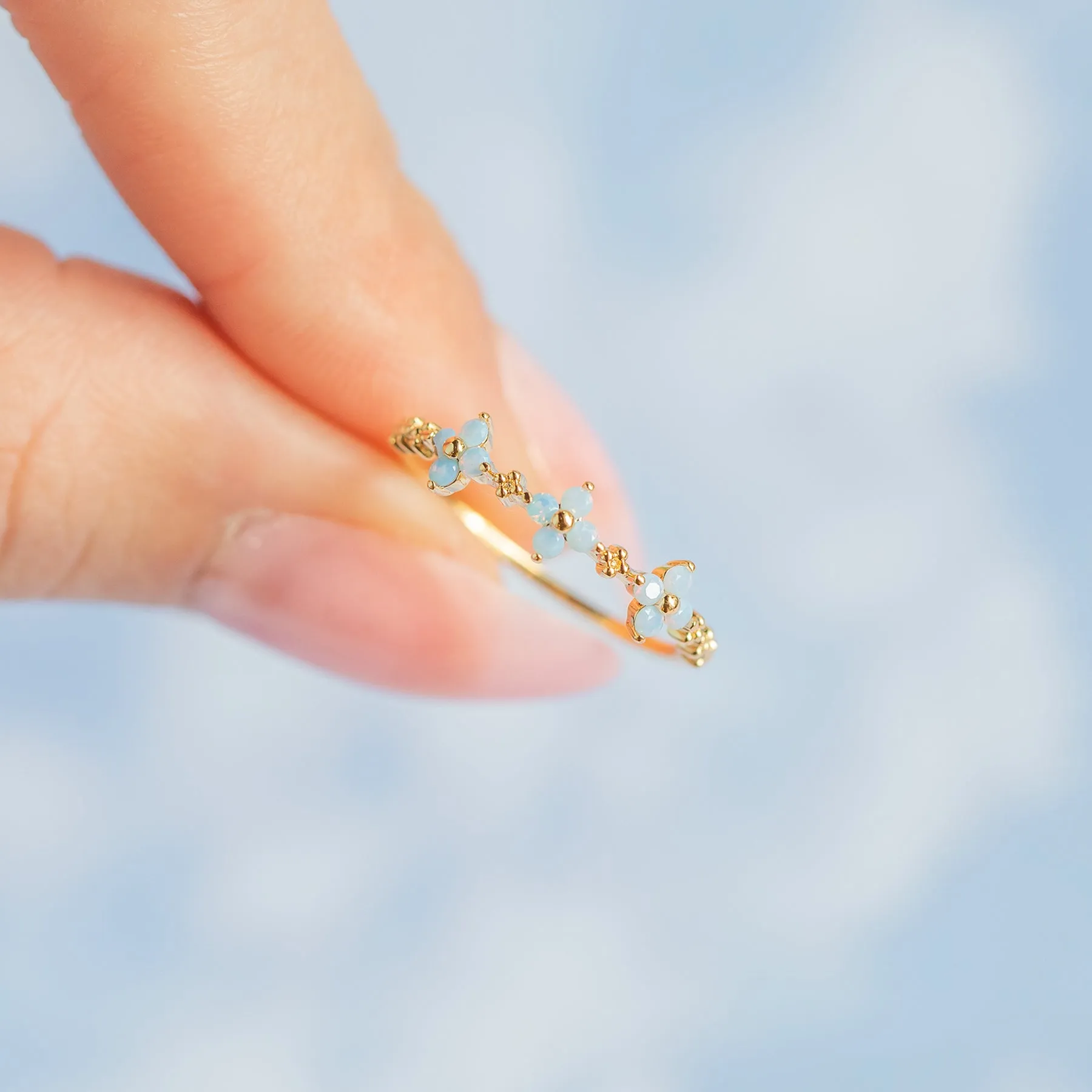 Blue Blossom Love Ring