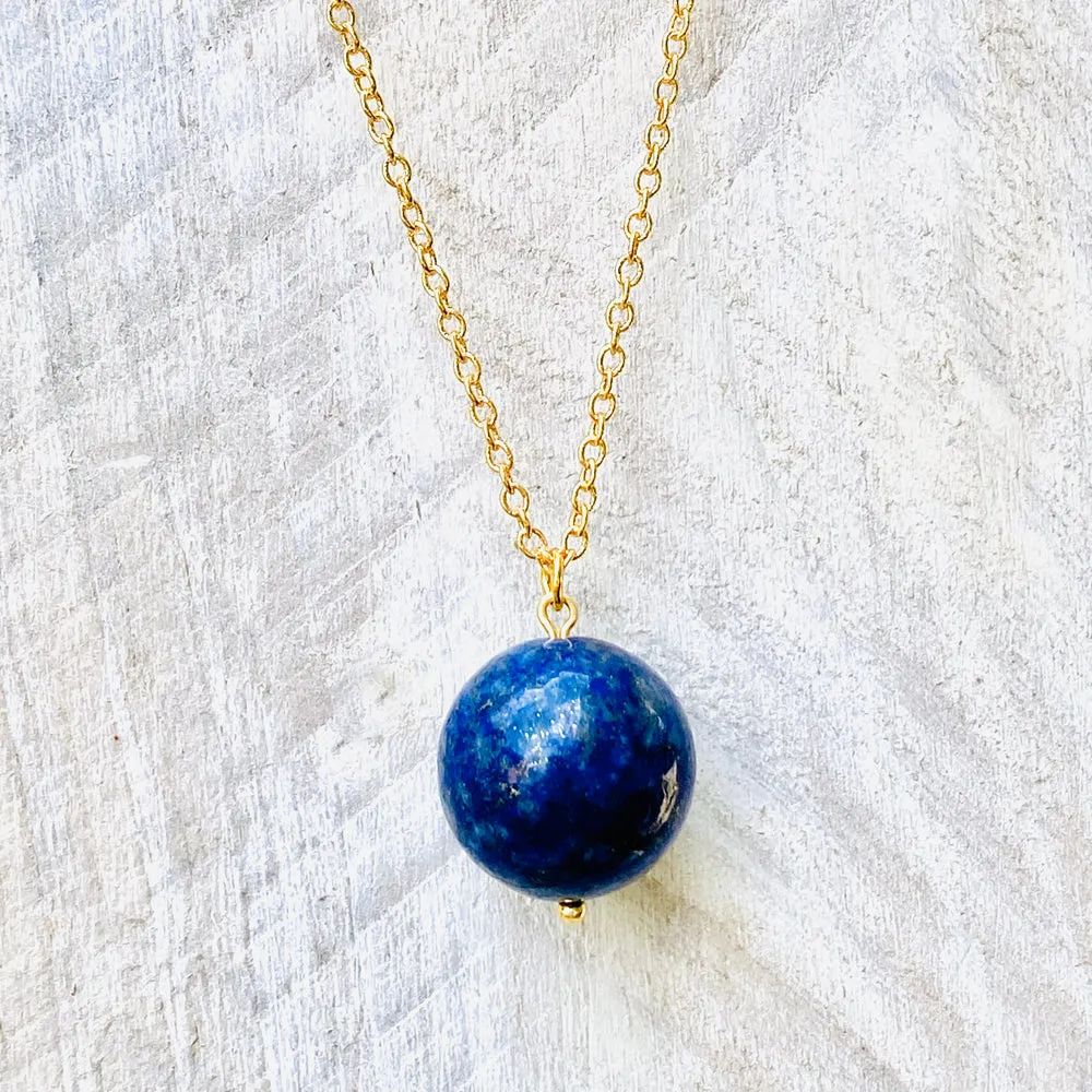 Blue Marble Ocean Blue Gratitude Necklace (GF)