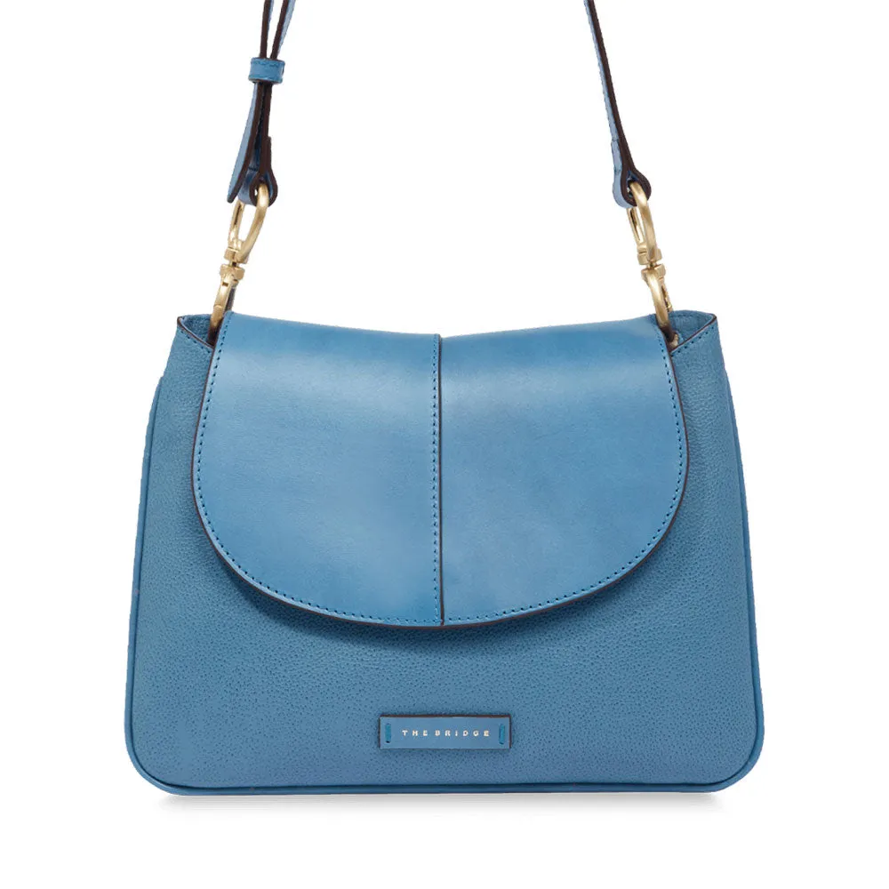 Borsa Donna Hobo a Spalla THE BRIDGE linea Elisabetta in Pelle Azzurra