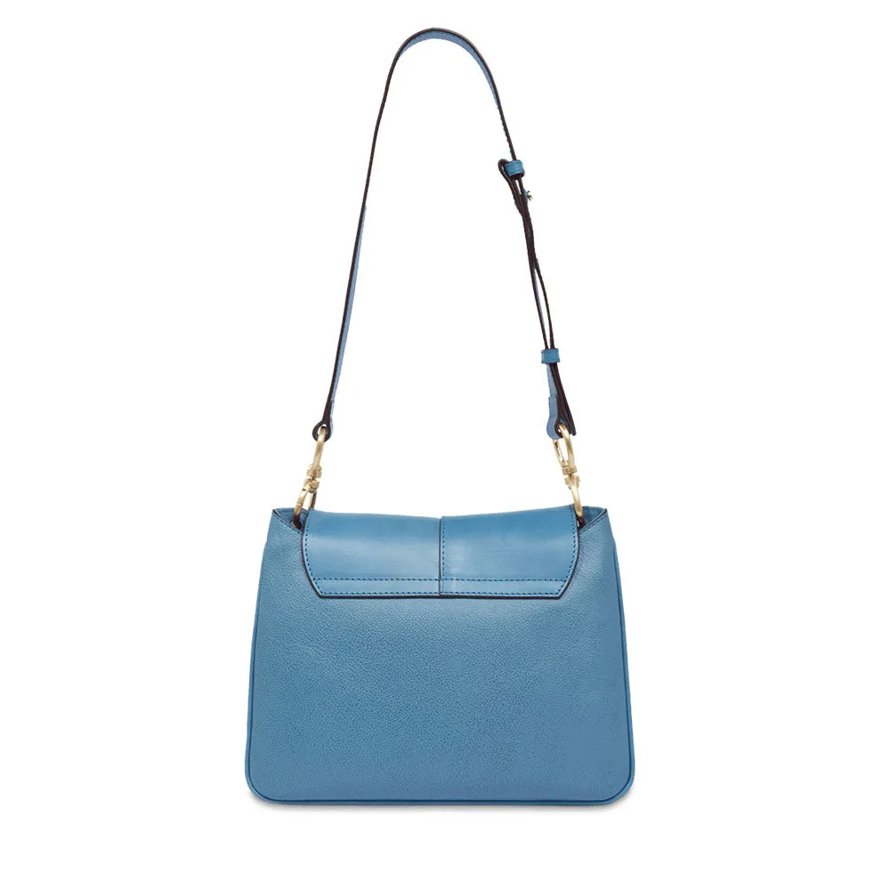 Borsa Donna Hobo a Spalla THE BRIDGE linea Elisabetta in Pelle Azzurra