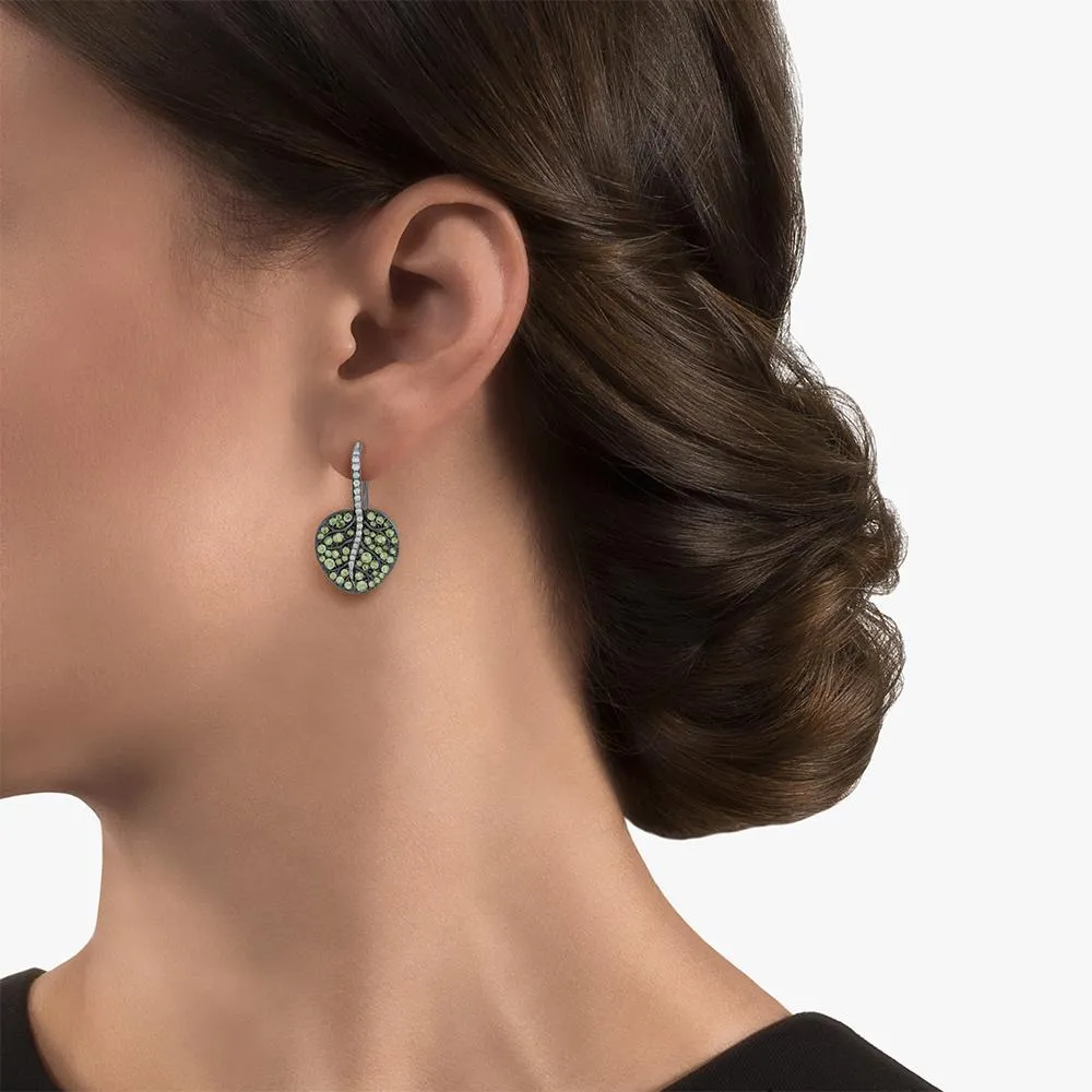 Botanical Leaf Earrings with Peridot and Diamonds