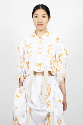 Bow Wreath Slider Shirt White/Clementine