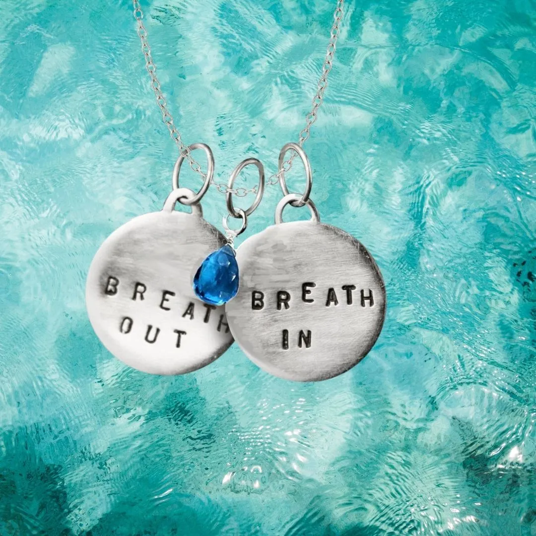 Breath In - Breath Out Necklace with Turquoise Blue Quartz for Energizing