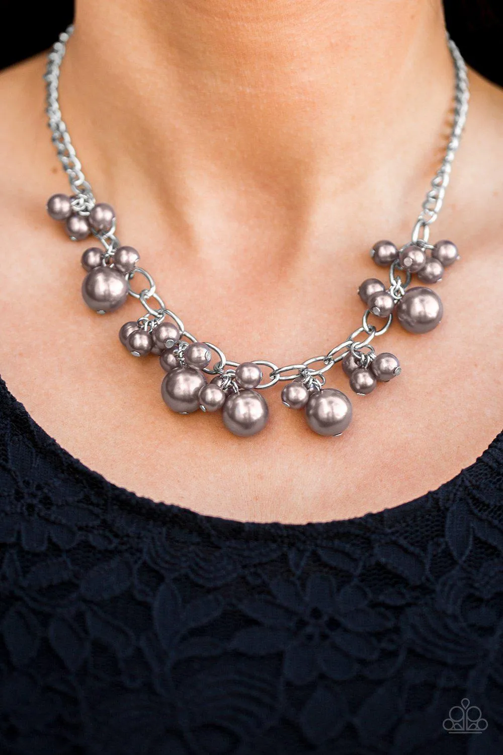 Celebrity Treatment Silver Pearl Necklace - Paparazzi Accessories