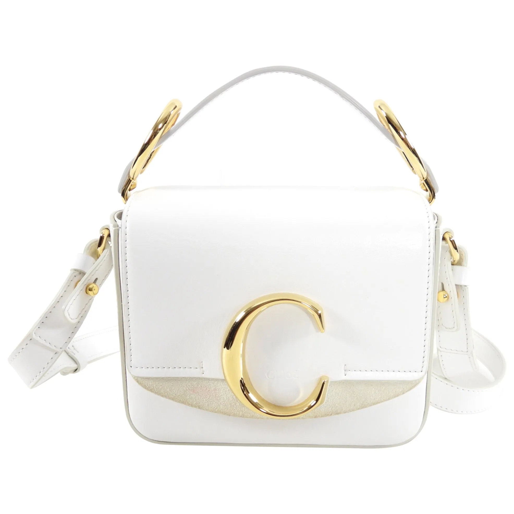 Chloe Mini C de Chloe White Crossbody Bag