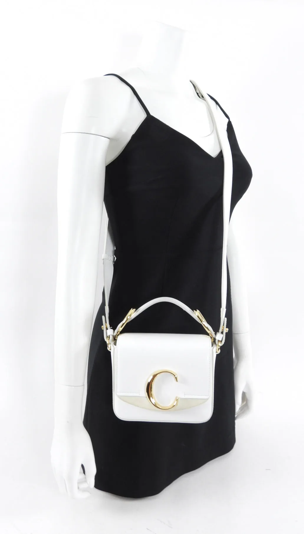 Chloe Mini C de Chloe White Crossbody Bag