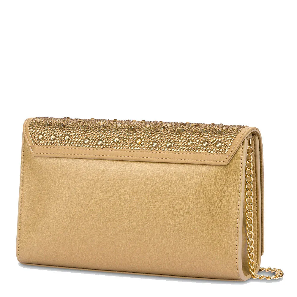 Clutch Donna con Strass LOVE MOSCHINO linea Gift Capsule color Oro