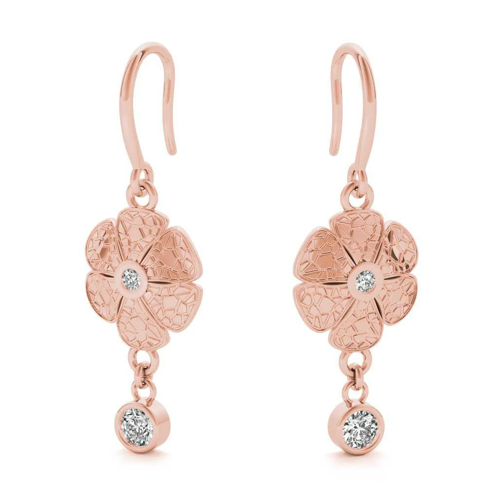 Collette Crackle Daisy Leverback Earrings