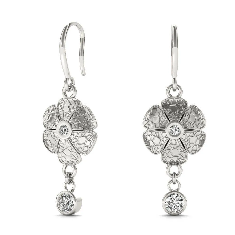 Collette Crackle Daisy Leverback Earrings