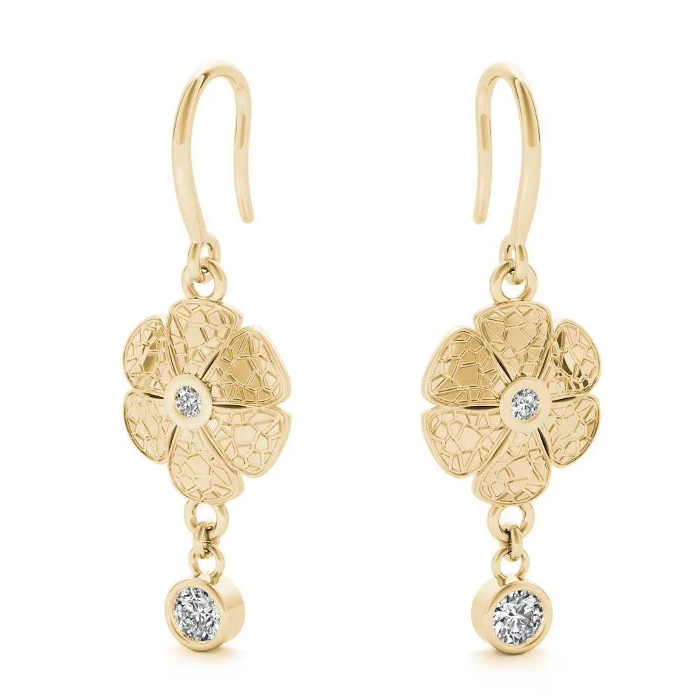 Collette Crackle Daisy Leverback Earrings