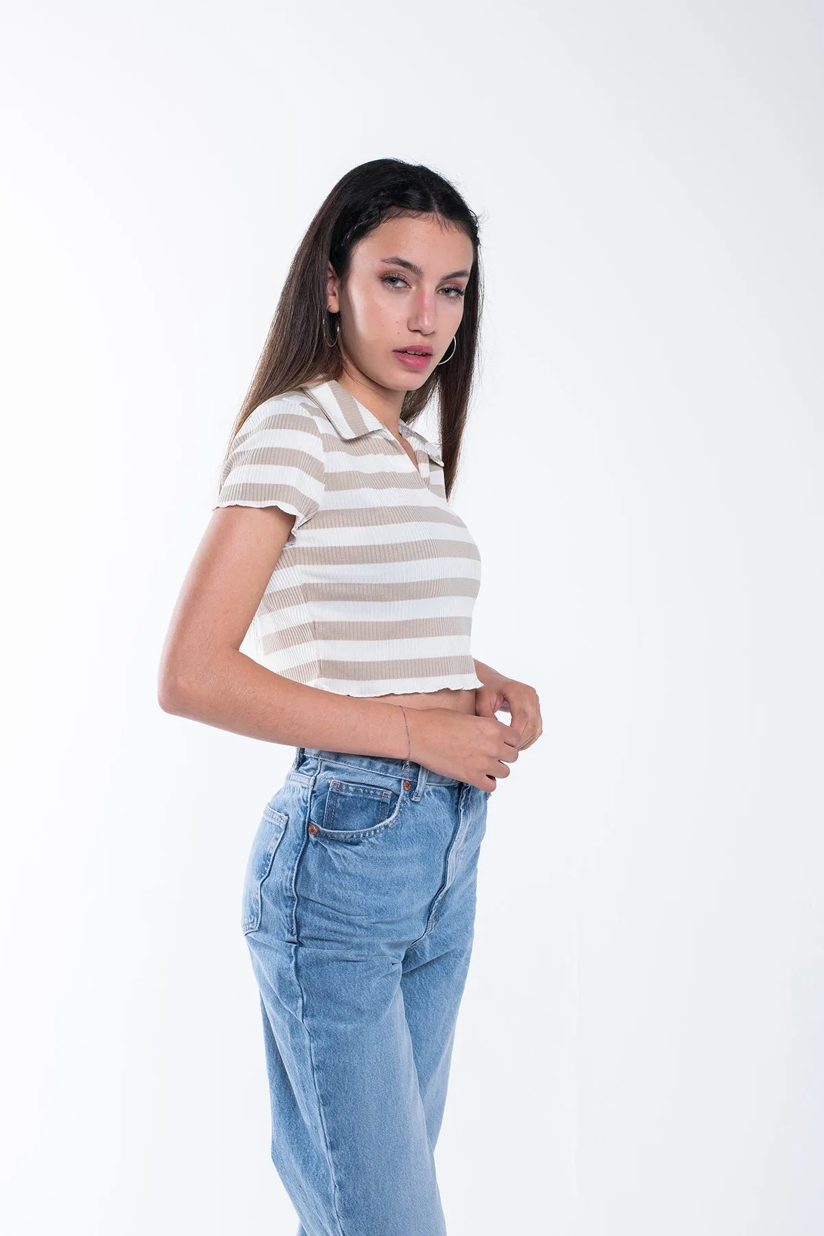 Crop Polo Tee