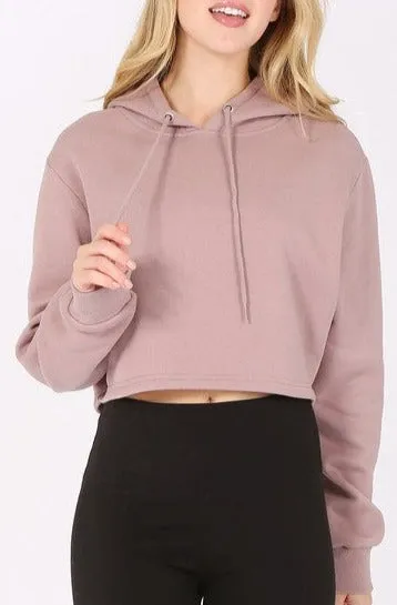 Cropped Fleece Hoodie